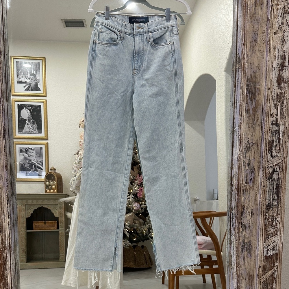 Veronica Beard Dylan Straight Leg High Rise Jeans